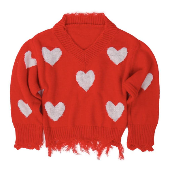 RED SWEETHEART SWEATER