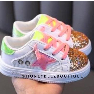 Pink Princess Glitter Sneakers